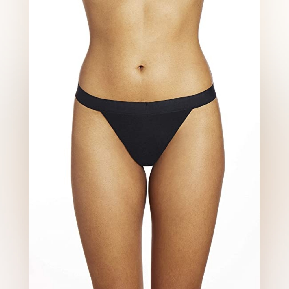 NWT - THINX Cotton Thong in Black